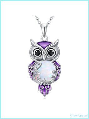 925 Sterling Silver Filigree Owl Pendant Necklace